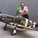 Fernando shows off his beautiful B-Model Mustang, bashed from a Top Flite kit.