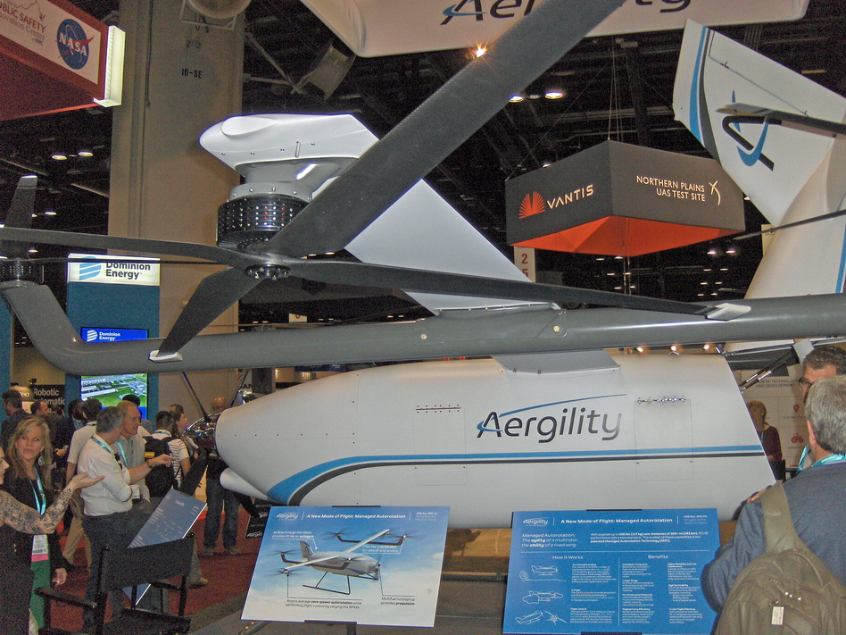 Aergility hybrid-powered eVTOL/Fixed Wing Drone