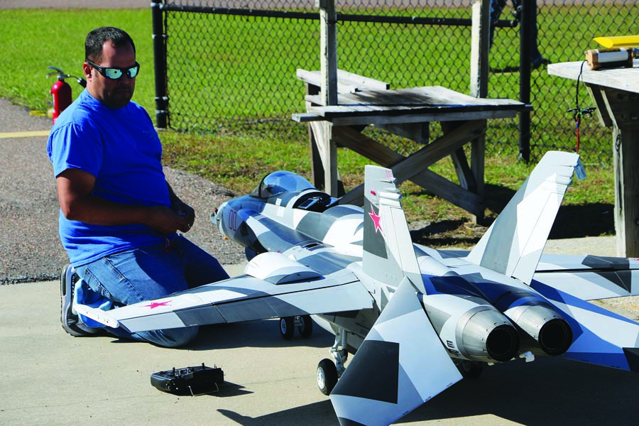 This Skymaster F-18 Hornet uses the flight mode setup on the PowerBox Core radio to activate several flight modes, including a landing mode that uses the elevators as ailerons for increased low-speed roll control along with a speed brake and gyro control.