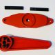 The wire forming kit includes the base (designed to clamp in a vise or bolt down), the handle to create the bend, and two forming dies.
