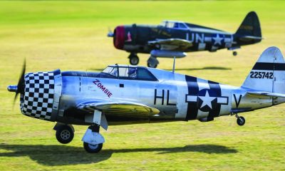 "Heavy-metal" warbirds like these 102-inch-span Meister Scale P-47s built and flown by Herb Johnson (silver) and John Welcome (green) have high wing loadings that require expert piloting skills.