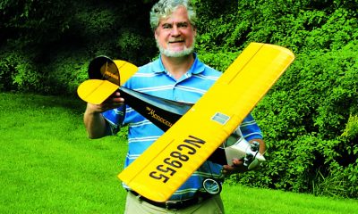Designer Richard Dery shows off the nicely detailed Monocoupe. It makes a great first building project.