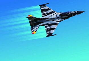 David Warr’s BVM 1/5-scale F-16 in the striking Belgian Air Force scheme.
