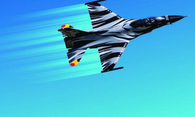 David Warr’s BVM 1/5-scale F-16 in the striking Belgian Air Force scheme.