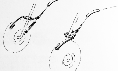 Spring-Loaded Differential Brake-Steering Slaved to Aileron Horns
