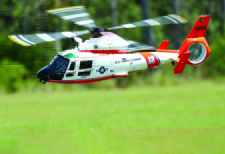 Coast Guard veteran Rich Shultz from Fort Lauderdale, Florida built this Eurocopter MH-65 Dolphin with operational rescue winch.