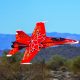 Barry Hinrichs 1/6-scale BVM F-18 sporting the Canadian Air Force demonstration livery. The paint scheme punctuated the late afternoon skies, evocative of ultra- scale performance. (Photo by Doug Ringering)