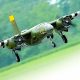 Twin-engine aircraft, especially WW II military warbirds are exciting and always draw a crowd. Here, Paul LeTourneau’s monster B-26 comes in for a landing. Paul enlarged Jerry Bates plans to a 170-inch span, and he powers the Marauder with a pair of Desert Aircraft DA-100 gas engines.