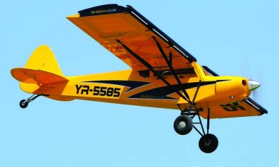 The Seagull Models Savage Shock Cub from Legend Hobby on a low, slow flyby.