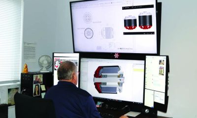 Lucien Miller of Innov8tive Designs works at his computer designing the latest BadAss 62mm motors.