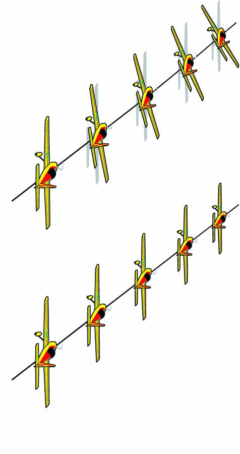 Holding in left rudder during knife-edge flight results in the airplane also gently rolling left.