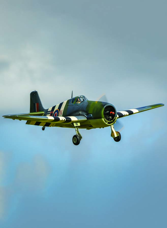 Heavily loaded scale warbirds like this Hellcat fly fast! A scale speed is key for realism. (Photo by David Hart/CapturedFromTheHart.com)