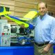 Jim Mullner in the workshop with his Tomboy, which is powered by his scratch-built 1cc Weaver diesel engine.